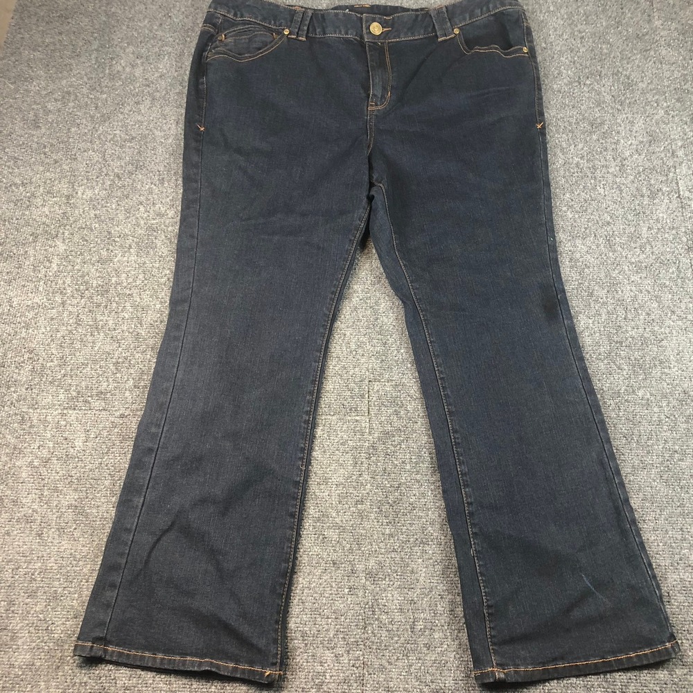 Lane Bryant Dark Wash Slim Bootcut‎ Jeans Plus Size 22 Petite Comfort Stretch